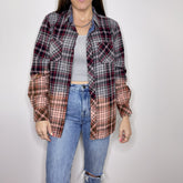 Flannel - Small - Black/Grey/Red Dip Dye Flannel - 4 DOTS